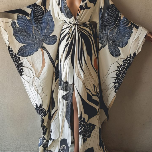 Haiku / Vestido kimono fluido de lino