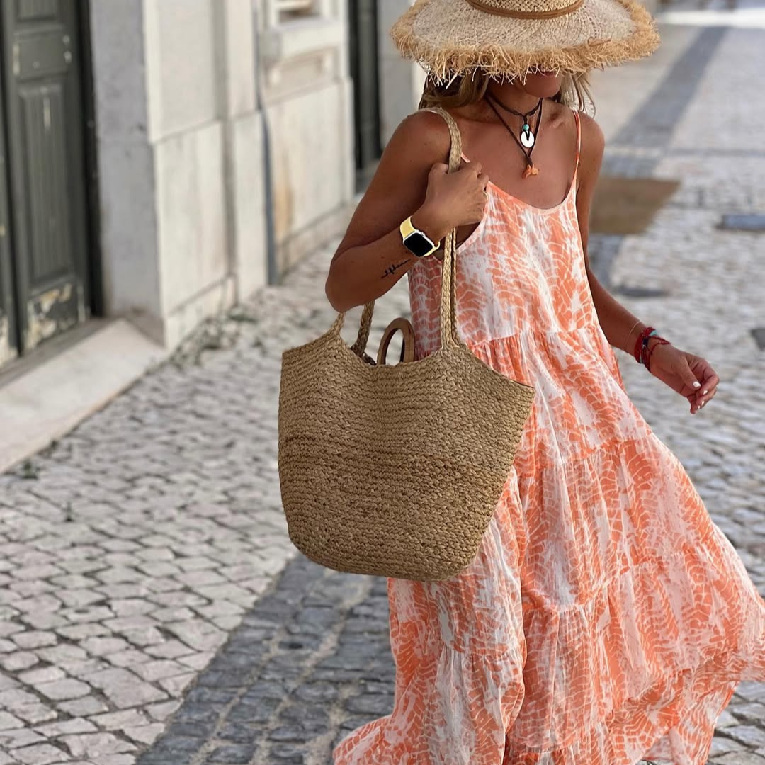 Vestido "Coral Bay" – Largo Fluido Tie-Dye