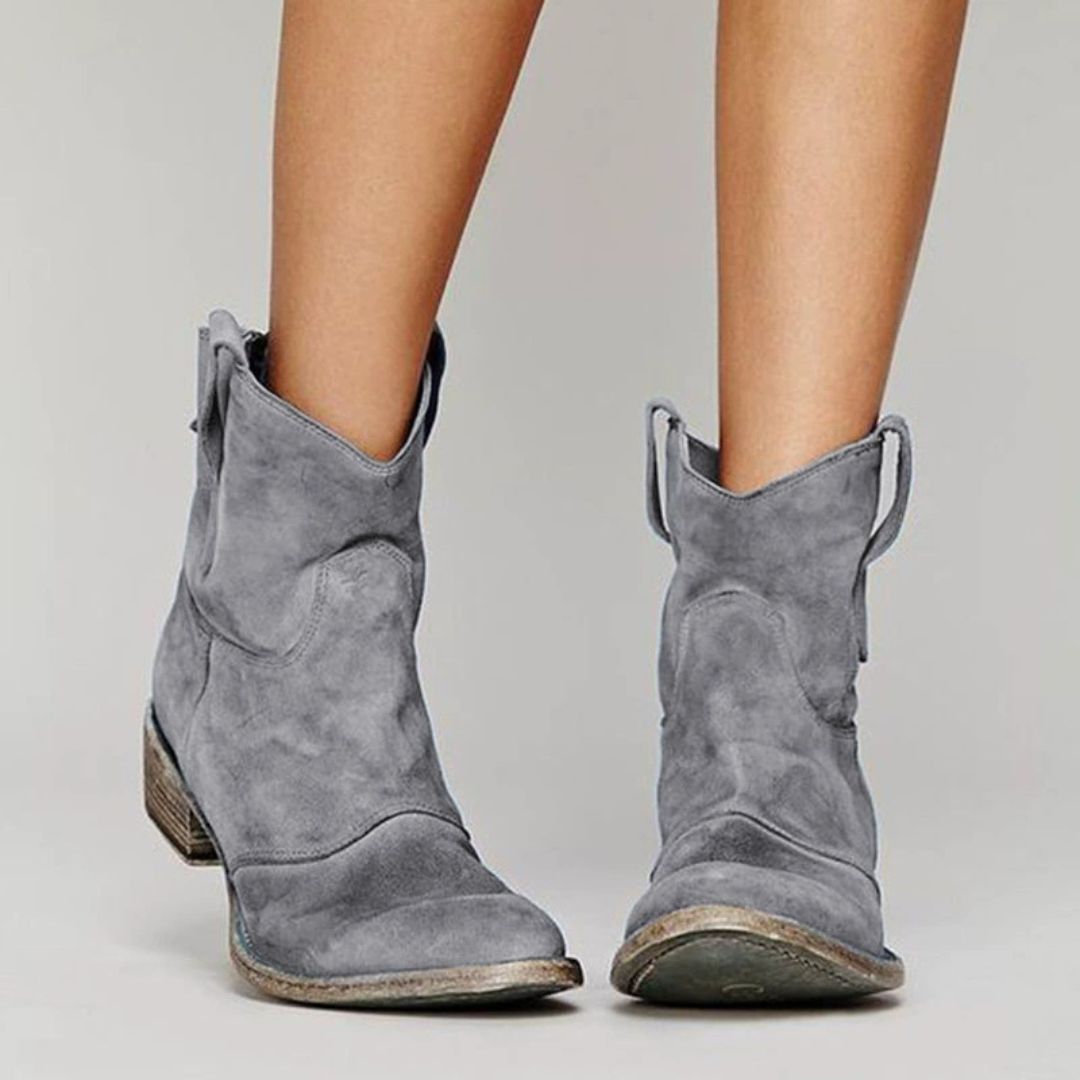 Botines de Serraje Mujer – Estilo Cowboy en Piel de Ante | Cómodos, Versátiles y Atemporales