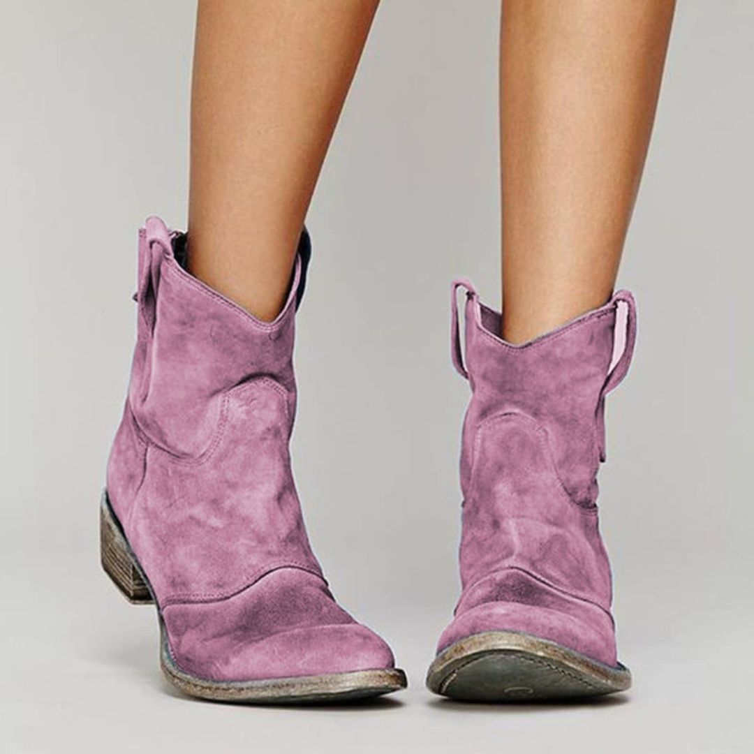 Botines de Serraje Mujer – Estilo Cowboy en Piel de Ante | Cómodos, Versátiles y Atemporales