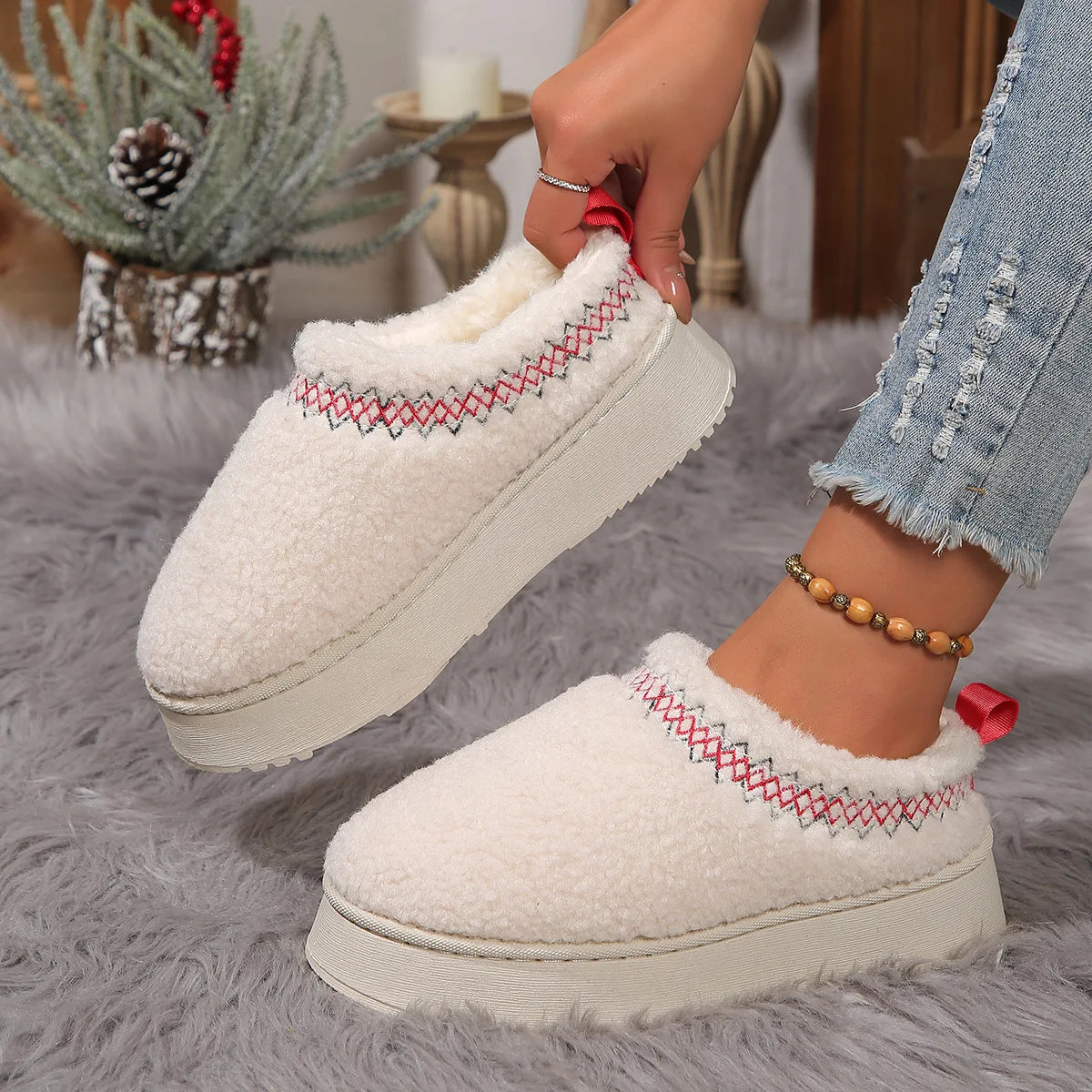 🐑 Zuecos Borreguillo Tendencia Mujer – Estilo Urbano Chic Antideslizantes | Cómodos y Versátiles