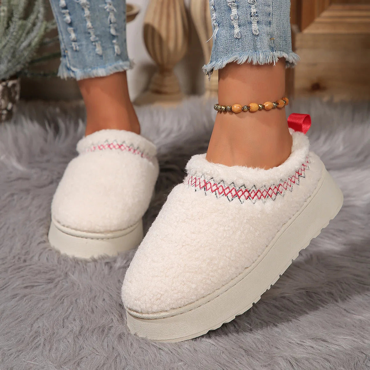 🐑 Zuecos Borreguillo Tendencia Mujer – Estilo Urbano Chic Antideslizantes | Cómodos y Versátiles