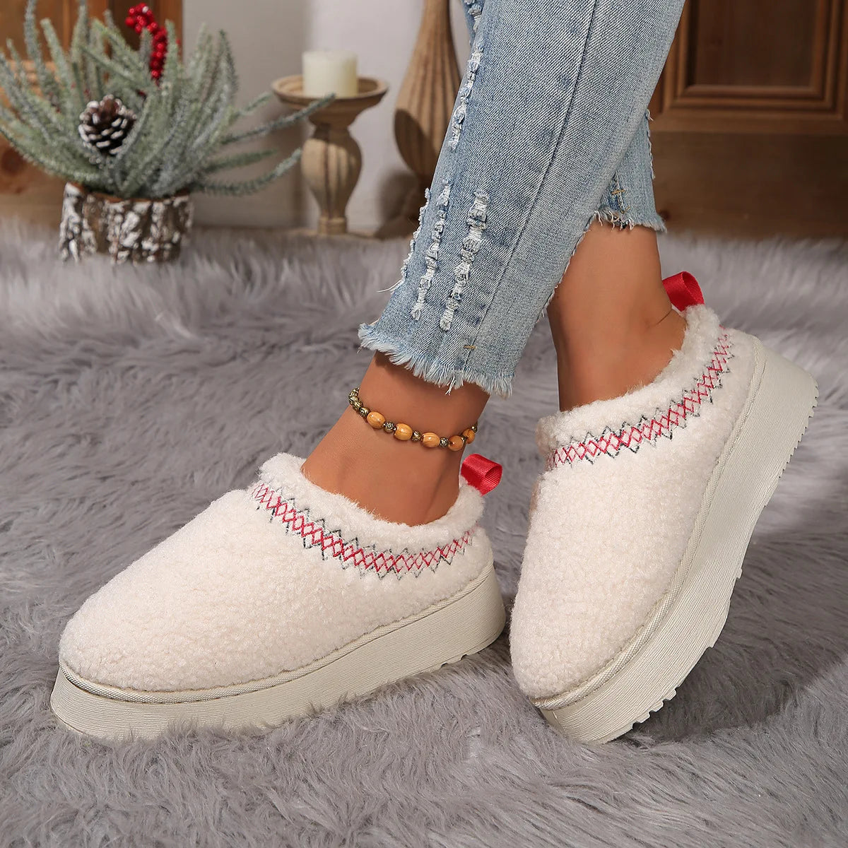 🐑 Zuecos Borreguillo Tendencia Mujer – Estilo Urbano Chic Antideslizantes | Cómodos y Versátiles