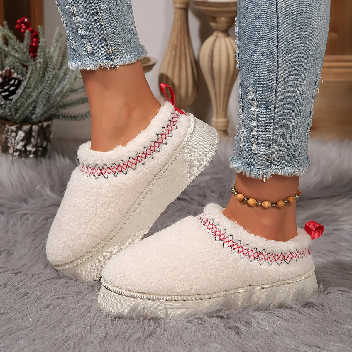 🐑 Zuecos Borreguillo Tendencia Mujer – Estilo Urbano Chic Antideslizantes | Cómodos y Versátiles