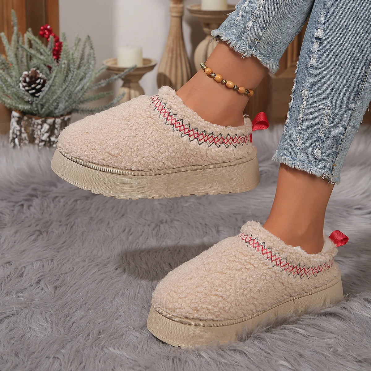 🐑 Zuecos Borreguillo Tendencia Mujer – Estilo Urbano Chic Antideslizantes | Cómodos y Versátiles