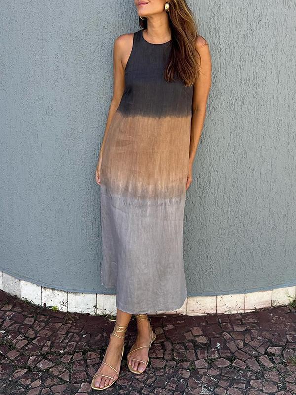 Vestido Duna – Corte fluido en lino degradado
