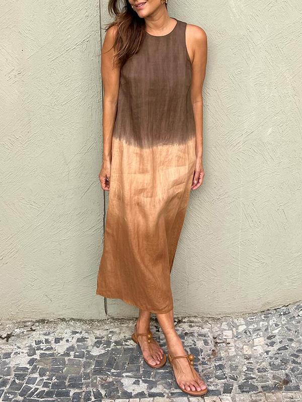 Vestido Duna – Corte fluido en lino degradado