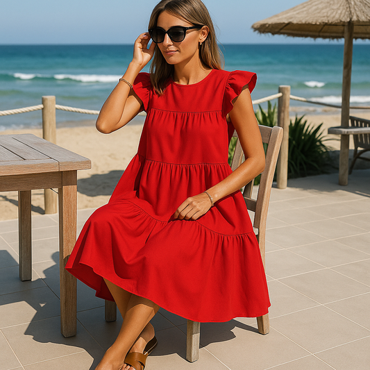 Vestido Fresco de Verano con Volantes