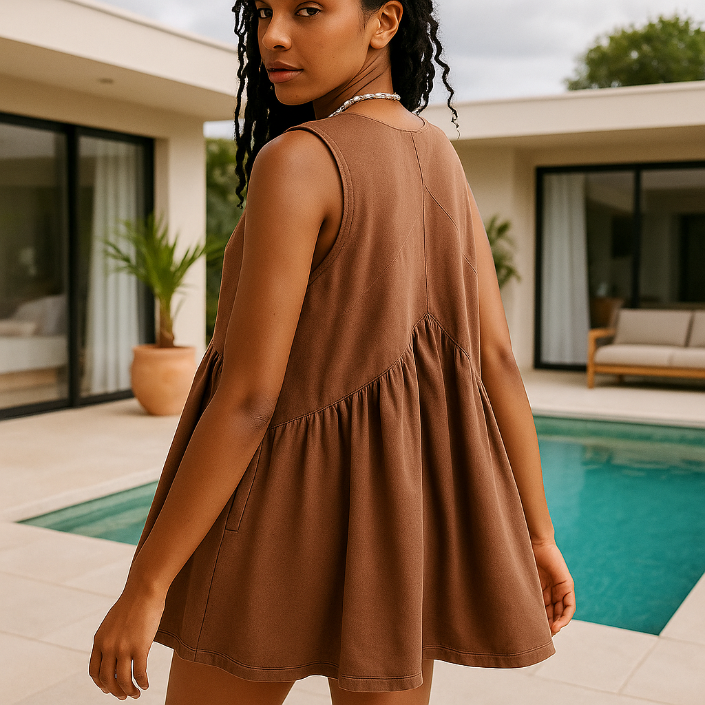 Vestido de verano oversize con bolsillos laterales – Hasta la talla 3XL