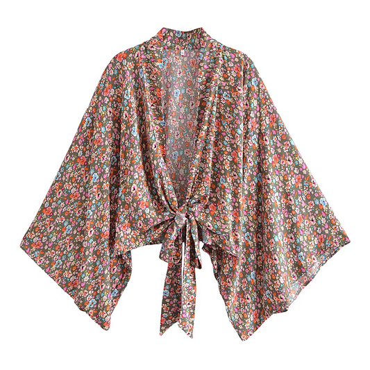 Kimono corto boho estampado Fabia