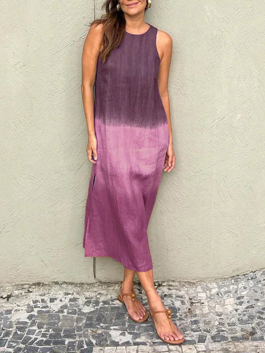 Vestido Duna – Corte fluido en lino degradado