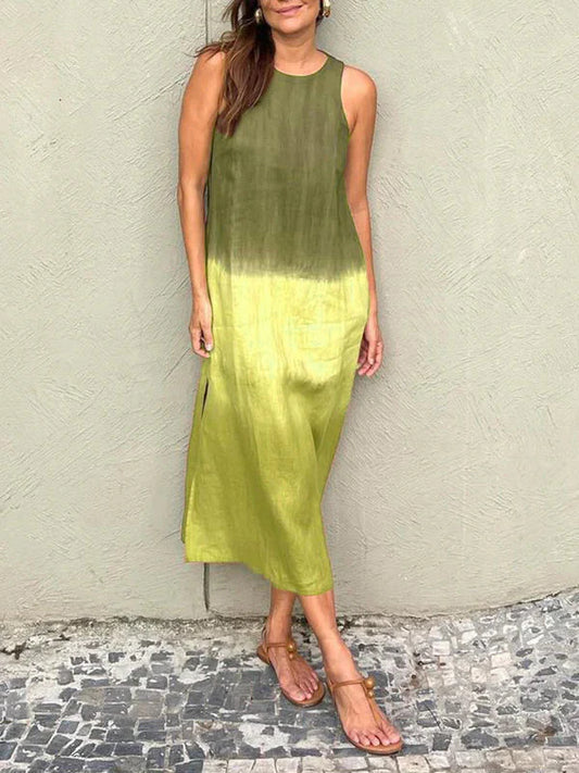 Vestido Duna – Corte fluido en lino degradado