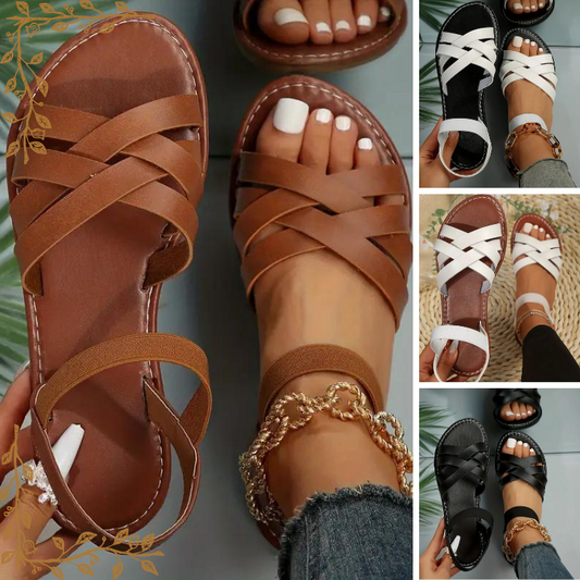 Sandalias esclavas de piel Roma