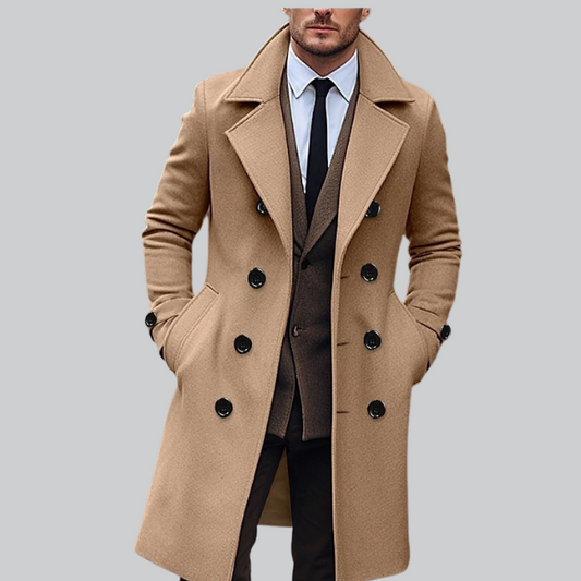 Mantel-Trenchcoat aus Wolle für Herbst und Winter von Montivall