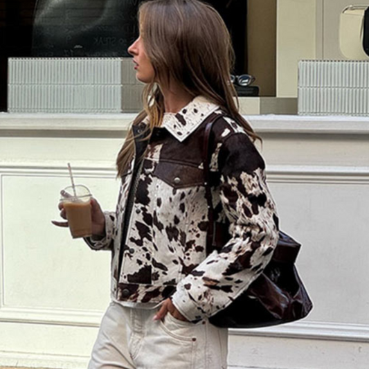 Chaqueta efecto piel estilo vaca – Edición limitada