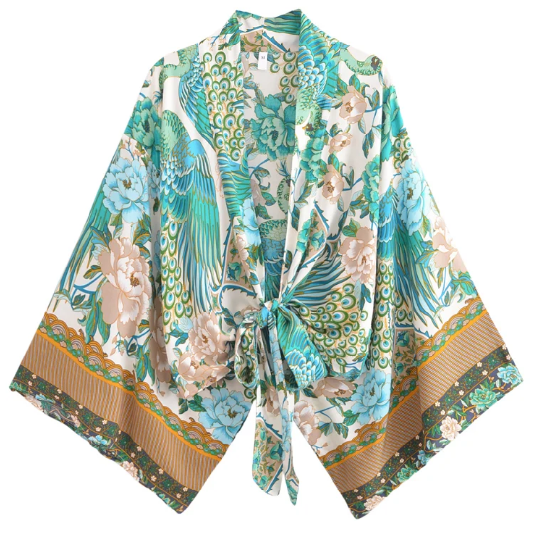Kimono corto boho estampado Salinas