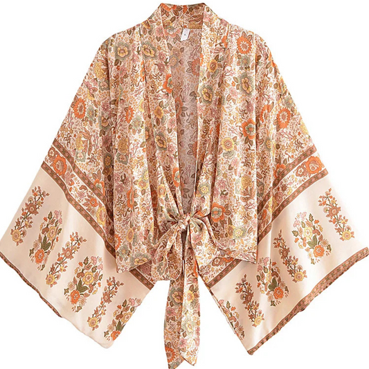 Kimono corto boho estampado Valeria