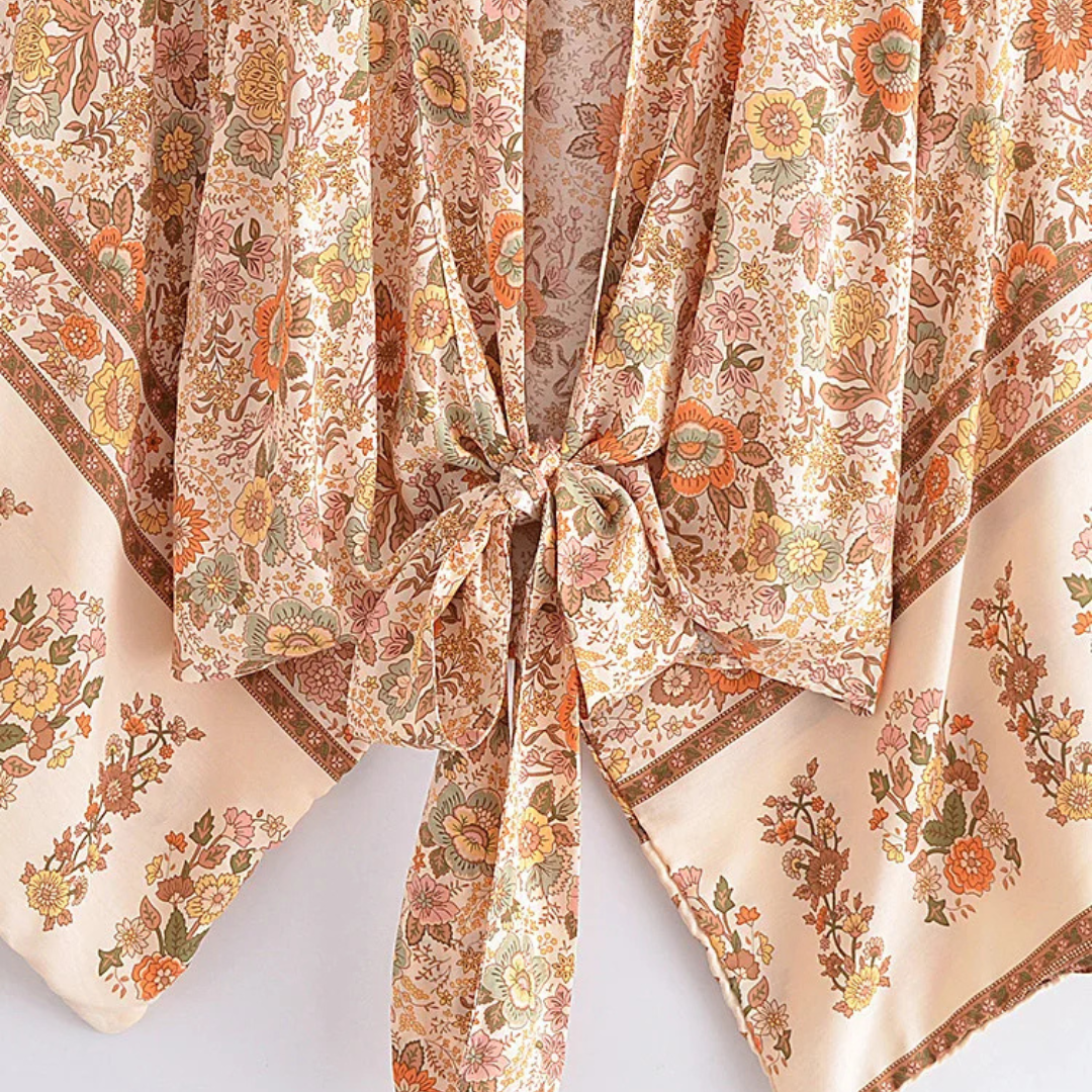 Kimono corto boho estampado Valeria