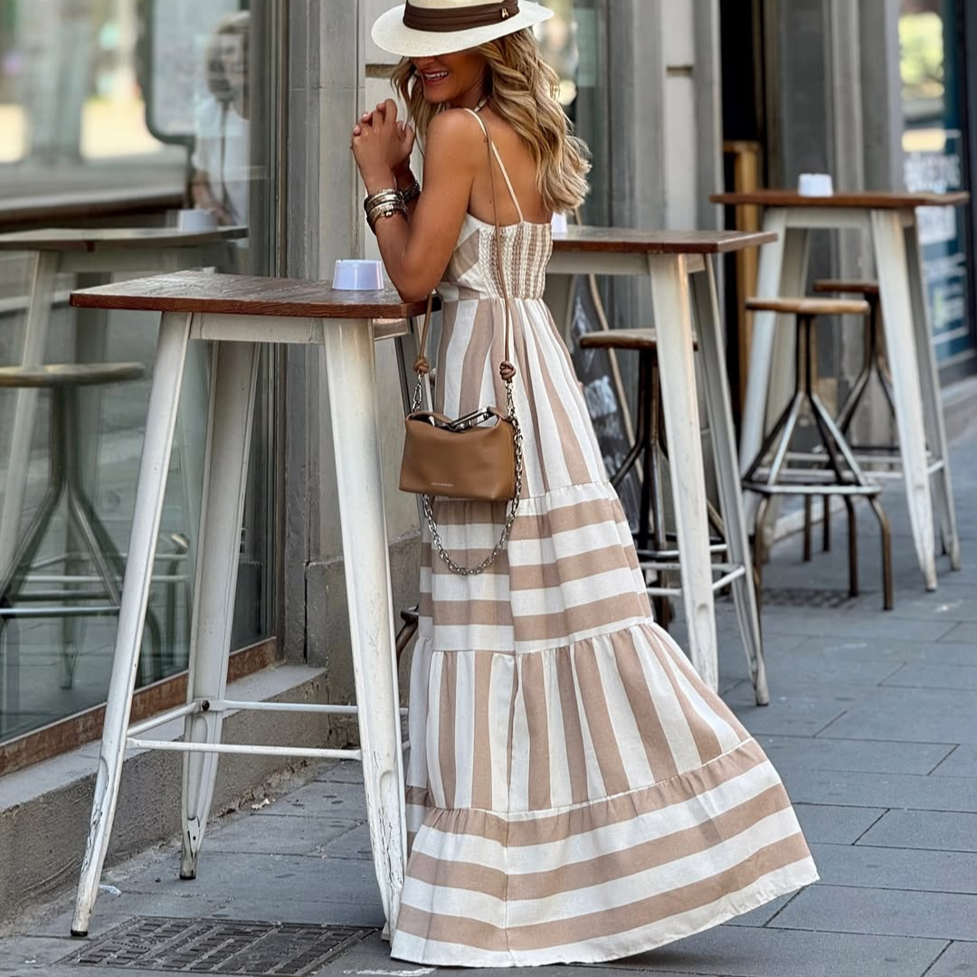Vestido Maxi Rayas Naturaleza – Estilo Casual Elegante