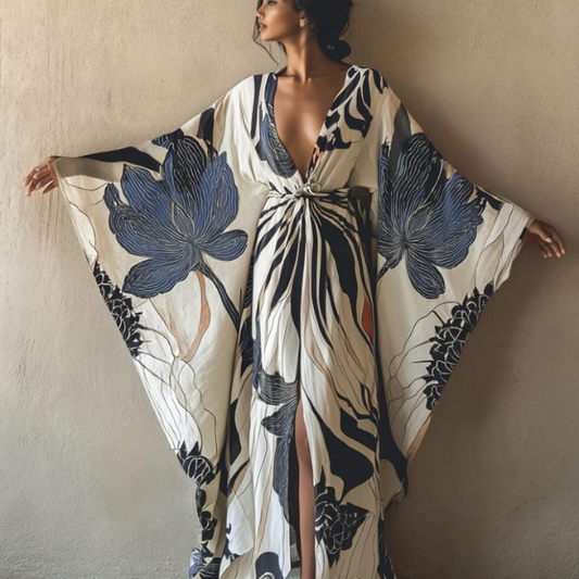 Haiku / Vestido kimono fluido de lino