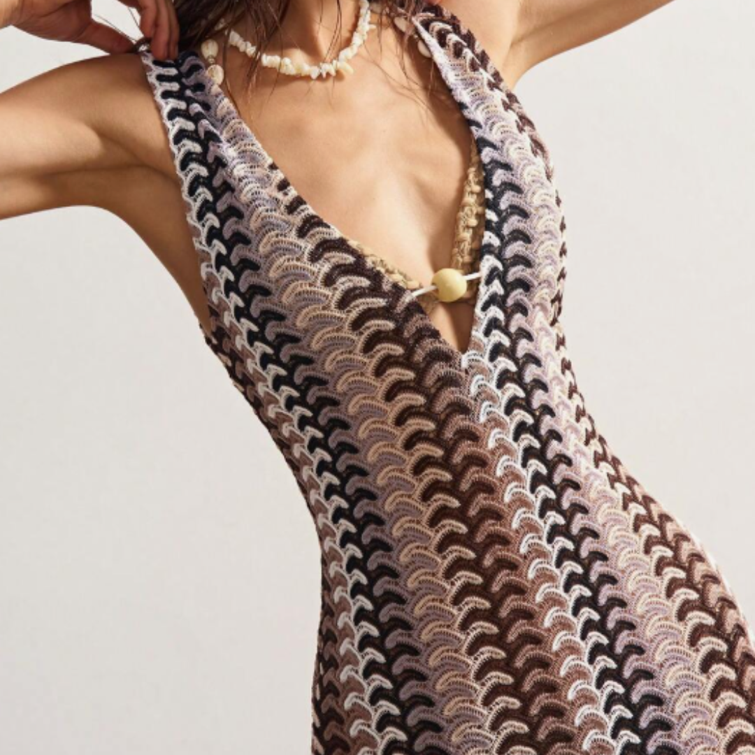 Vestido Bohemela™ – Punto Jacquard Transparente Estilo Boho