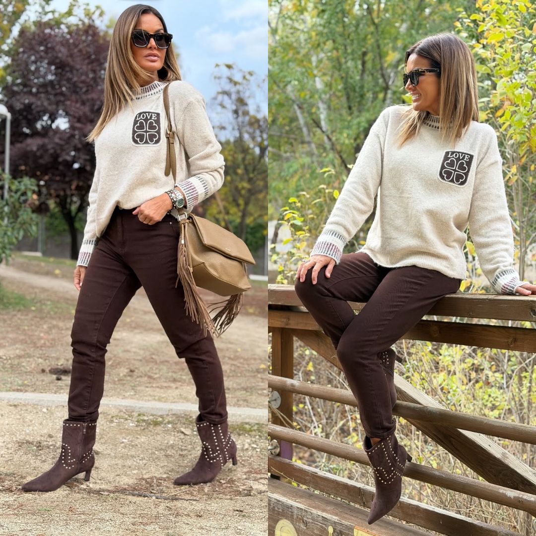 Botines Serraje caña media Sofia™ – Ante con Tachuelas