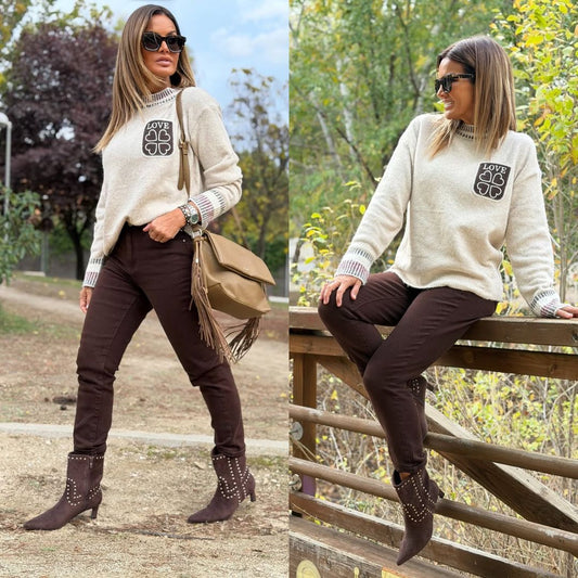 Botines Serraje caña media Sofia™ – Ante con Tachuelas