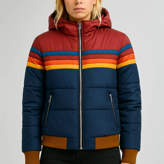 Chaqueta Acolchada Retro Rainbow